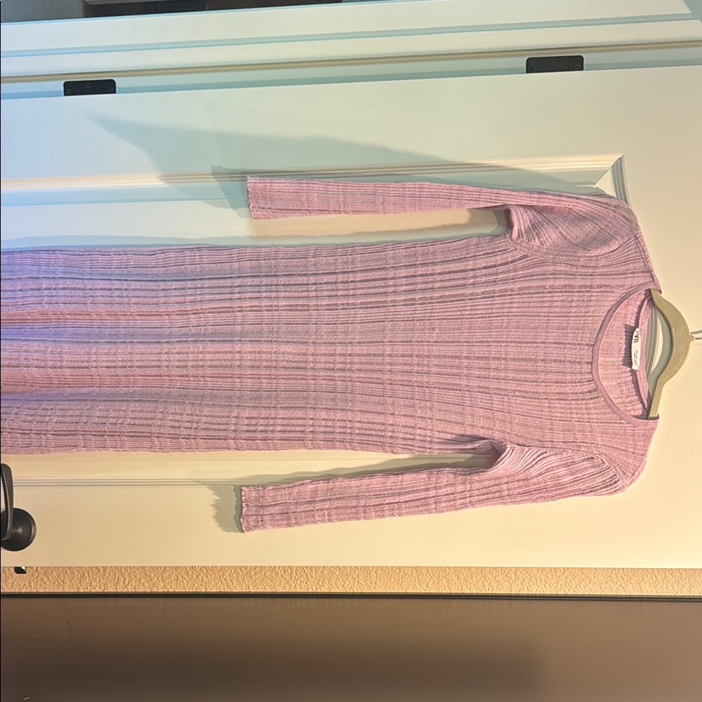 Lavender Ribbed Knit Dress